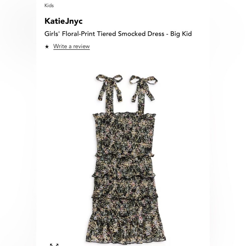 KatieJnyc size small 7-8
Girls' Floral-Print Tiered Smocked Dress - Big Kid